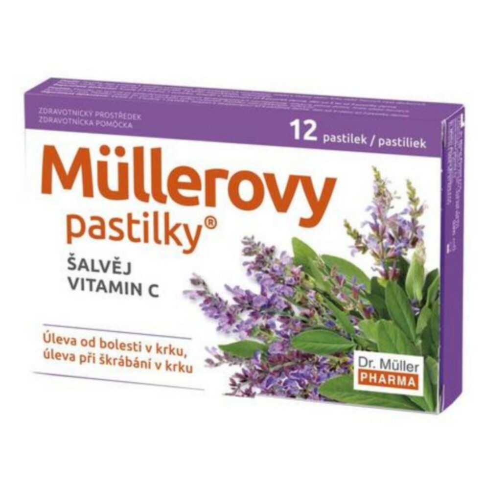 DR. MÜLLER Müllerovy pastilky se šalvějí a vitaminem C 24 ks