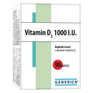 GENERICA Vitamin D3 1000 I.U. 90 kapslí