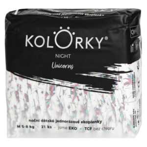 KOLORKY NIGHT Noční jednorázové EKO plenky M (5-8 kg) 21 kusů