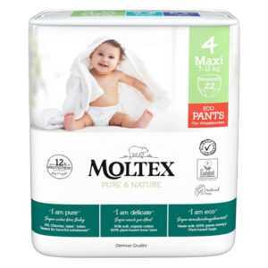 MOLTEX Pure & Nature Maxi Natahovací plenkové kalhotky 7-12 kg 22 ks