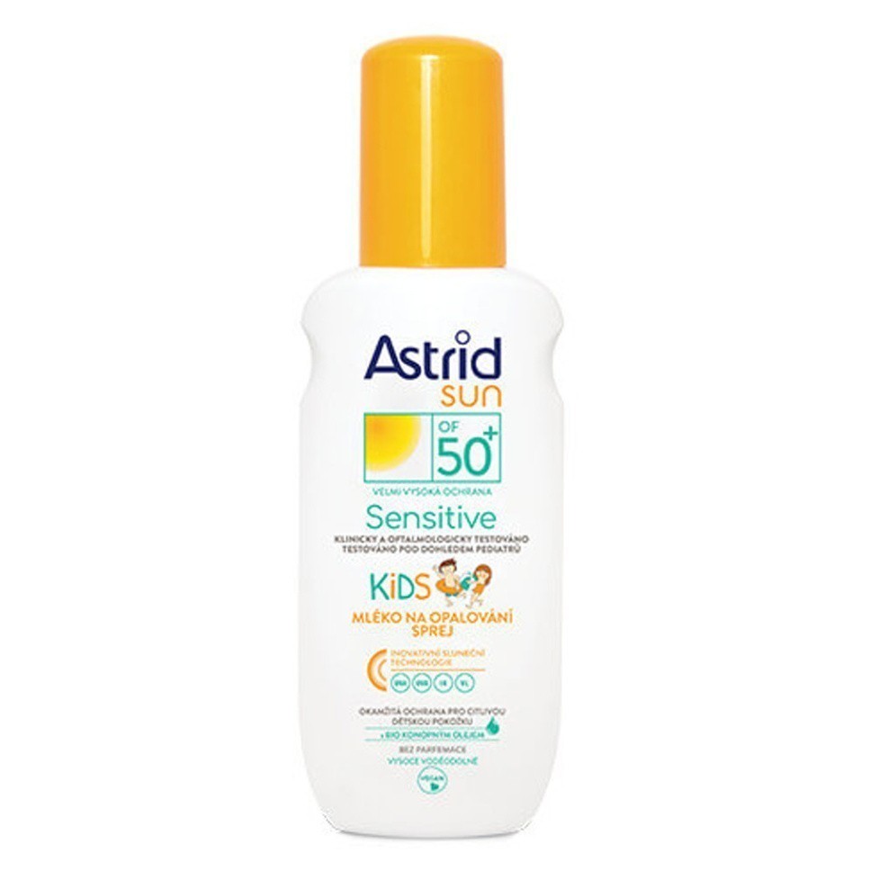 ASTRID Sun Sensitive Dětské mléko ve spreji na opalování OF50+ 150 ml