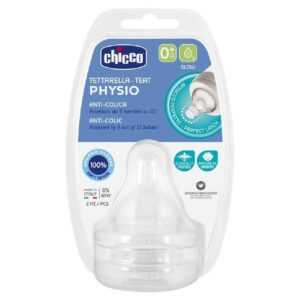 CHICCO Dudlík na láhev Perfect 5/Well-Being fyziologický pomalý průtok 0 m+ 2 ks