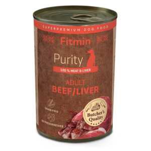 FITMIN Dog Purity tin konzerva hovězí s játry pro psy 400 g