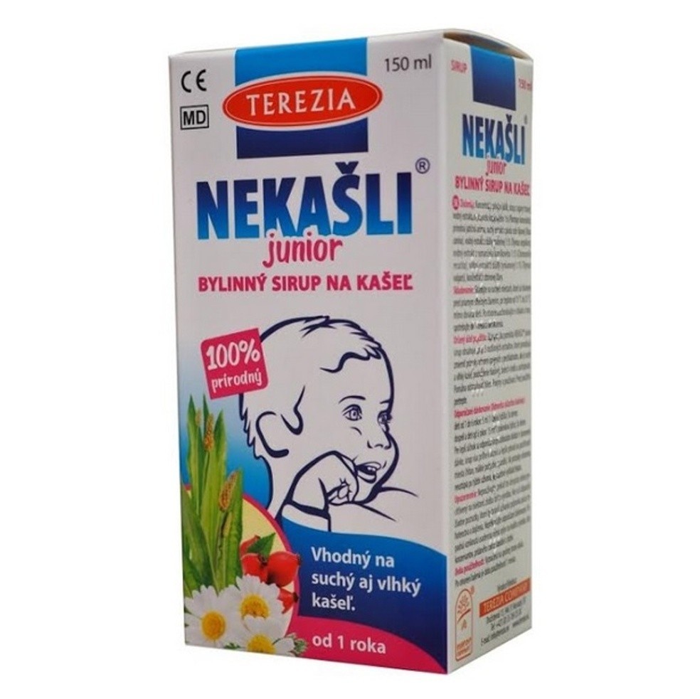 TEREZIA Nekašli junior 100% přírodní bylinný sirup na kašel 150 ml