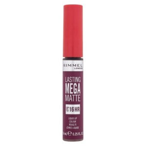 RIMMEL LONDON Lasting Mega Matte Tekutá rtěnka Rock Me Purple 7