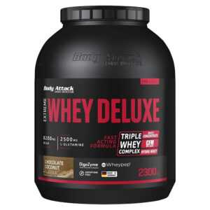 BODY ATTACK Extreme whey deluxe syrovátkový koncentrát izolát hydrolyzát čokoláda kokos 2300 g