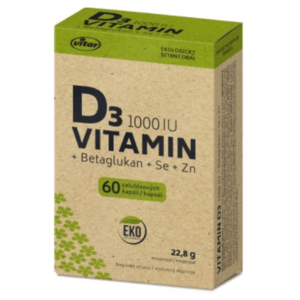 VITAR EKO Vitamin D3 1000IU + betaglukan 60 kapslí