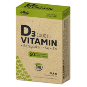 VITAR EKO Vitamin D3 1000IU + betaglukan 60 kapslí