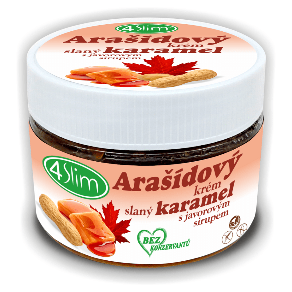 4SLIM Arašídový krém slaný karamel s javorovým sirupem 250 g