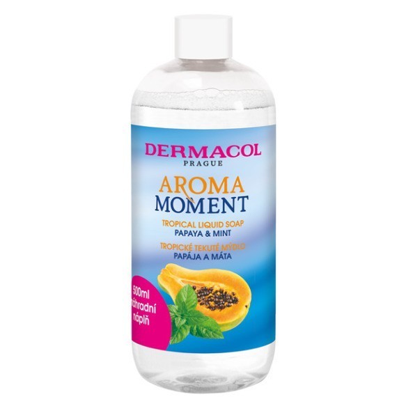 DERMACOL Papája a máta Aroma Moment Náhradní Náplň do tekutého mýdla na ruce 500 ml