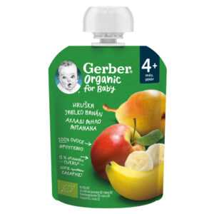 GERBER Kapsička hruška+jablko+banán BIO 90g 4m+