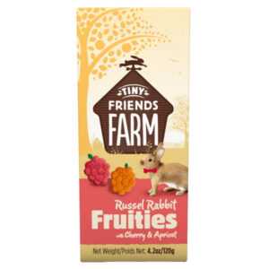 SUPREME Tiny Friends Farm Fruities třešeň a meruňka pamlsek pro králíka 120 g