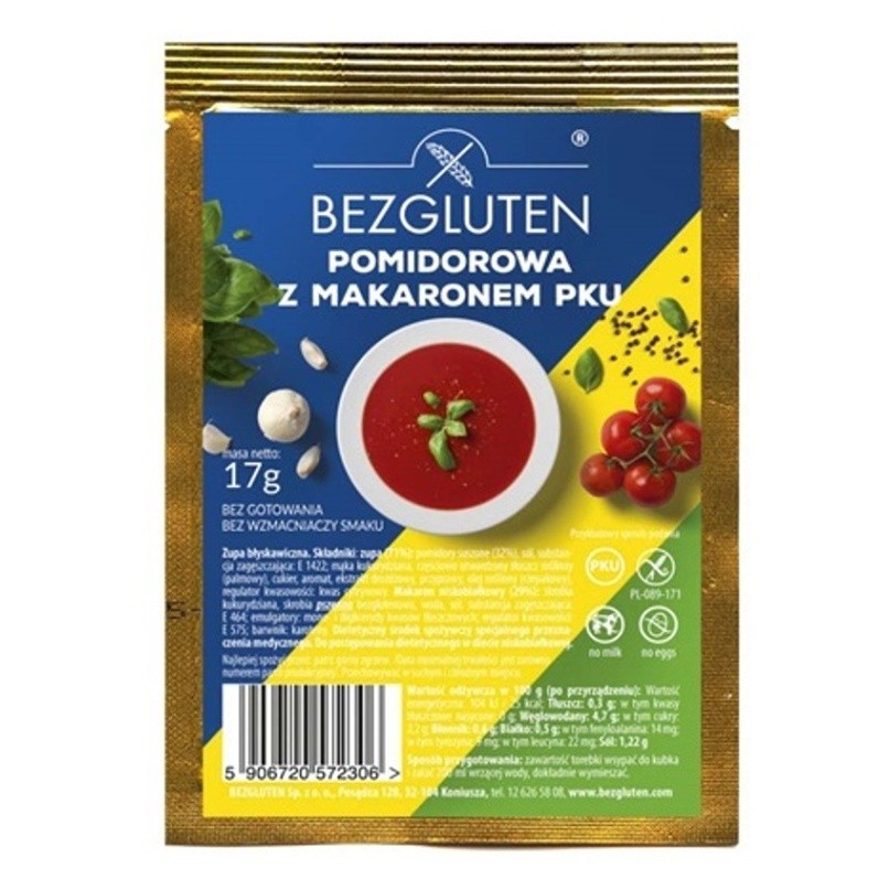 BEZGLUTEN Polévka PKU žampiónová s těstovinami nízkobílkovinná 17 g