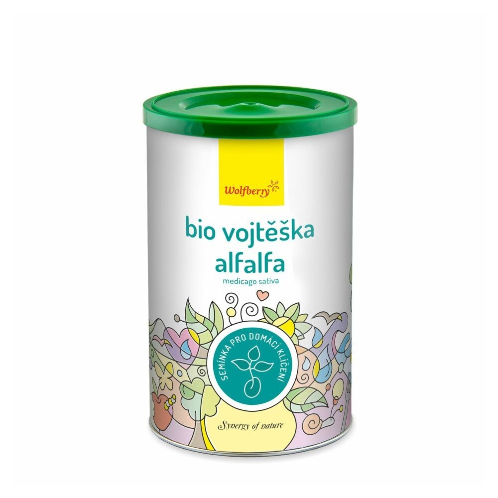 WOLFBERRY Alfalfa semínka vojtěšky semínka na klíčení 200 g BIO