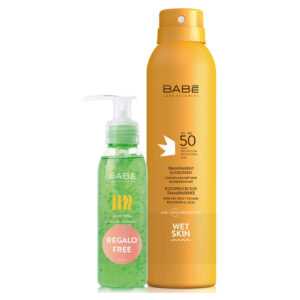 BABÉ Sun Transparentní opalovací sprej SPF 50 200 ml + Aloe gel 90 ml