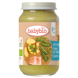 BABYBIO Hrášek a brambory s lososem BIO 6m+ 200 g