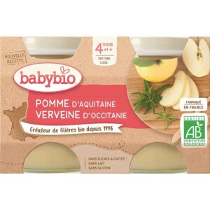 BABYBIO Příkrm jablko a verbena 2 x 130 g