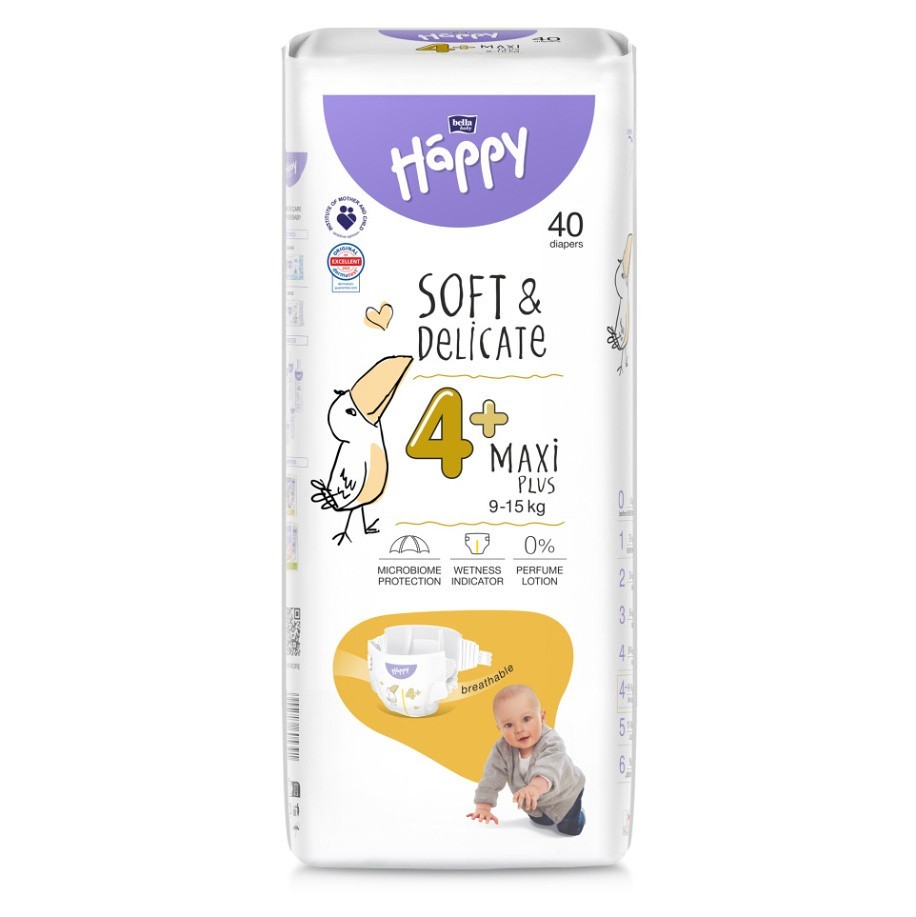 BELLA HAPPY Baby maxi plus 9 - 15 kg 40 kusů