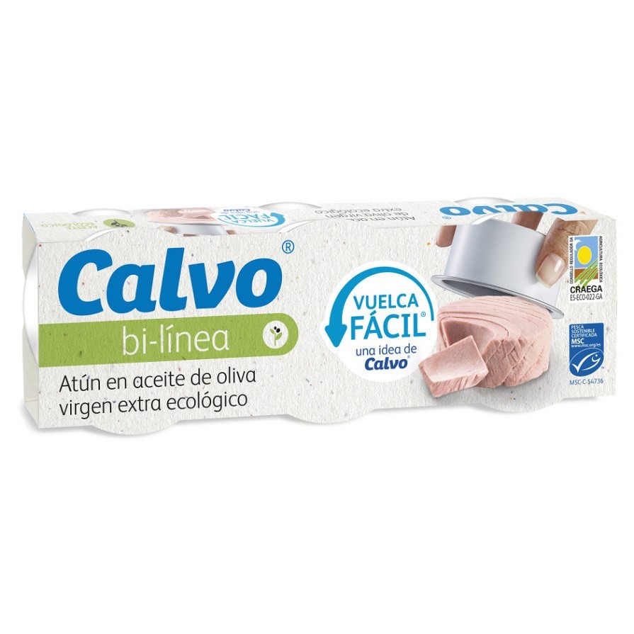 CALVO Tuňák v BIO extra panenském olivovém oleji 3 x 65 g