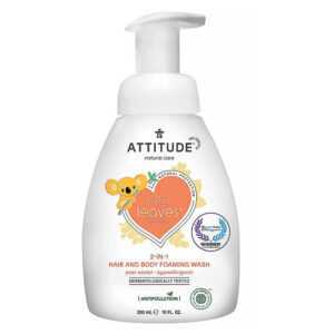 ATTITUDE Baby leaves dětská mycí pěna 2 v 1 s vůní hruškové šťávy 295 ml