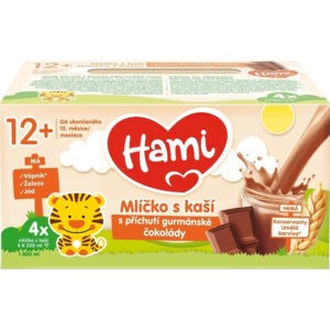 HAMI Mlíčko s kaší s příchutí čokoláda 12m+ 4 x 250 ml