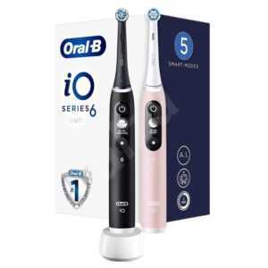 ORAL-B iO6 Series Duo Pack Black / Pink Sand Extra Handle elektrický zubní kartáček