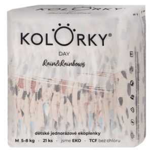 KOLORKY DAY Jednorázové EKO plenky déšť & duhy M (5-8 kg) 21 kusů