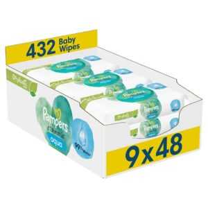 PAMPERS Harmonie aqua dětské vlhčené ubrousky 9 x 48 ks