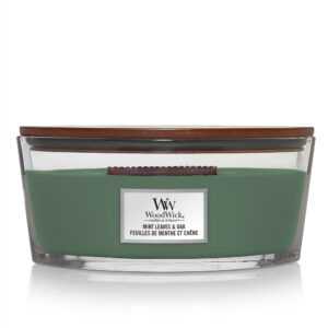 WOODWICK Vonná svíčka loď Mint Leaves & Oak 453