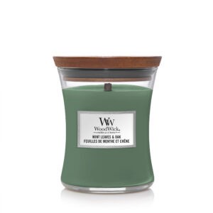 WOODWICK Vonná svíčka váza střední  Mint Leaves & Oak 275 g