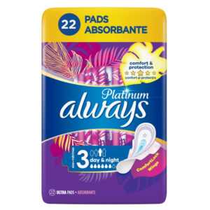 ALWAYS Platinum Day & Night Hygienické vložky s křidélky 22 ks