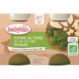 BABYBIO Brambory se špenátem 2x130 g