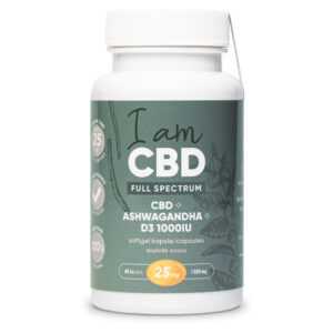 I AM CBD Full spectrum CBD 1 500 mg + vitamín D3 + ashwagandha 60 kapslí