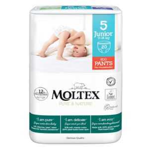 MOLTEX Pure & Nature Junior Natahovací plenkové kalhotky 9 -14 kg 20 kusů