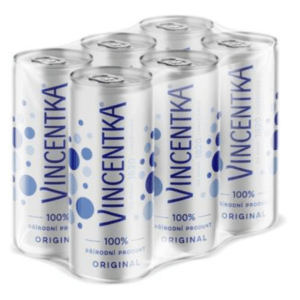 VINCENTKA Přírodní minerální voda multipack plech 6 x 250 ml