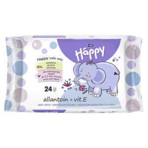 BELLA HAPPY Baby čistící vlhčené ubrousky s vitaminem E 24 kusů