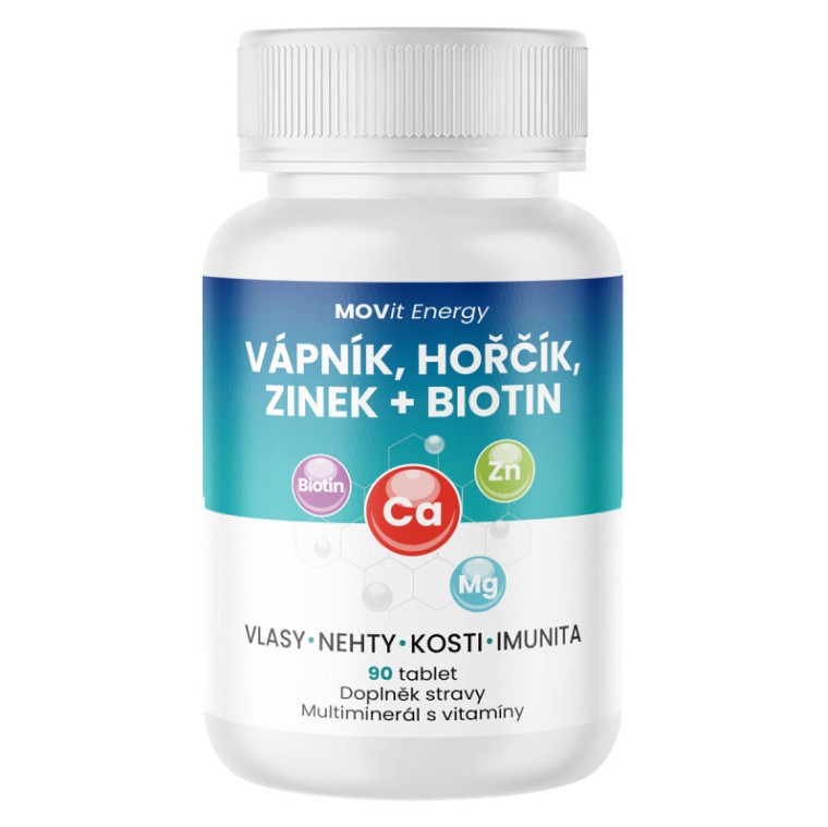 MOVIT ENERGY Vápník Hořčík Zinek Biotin 90 tablet