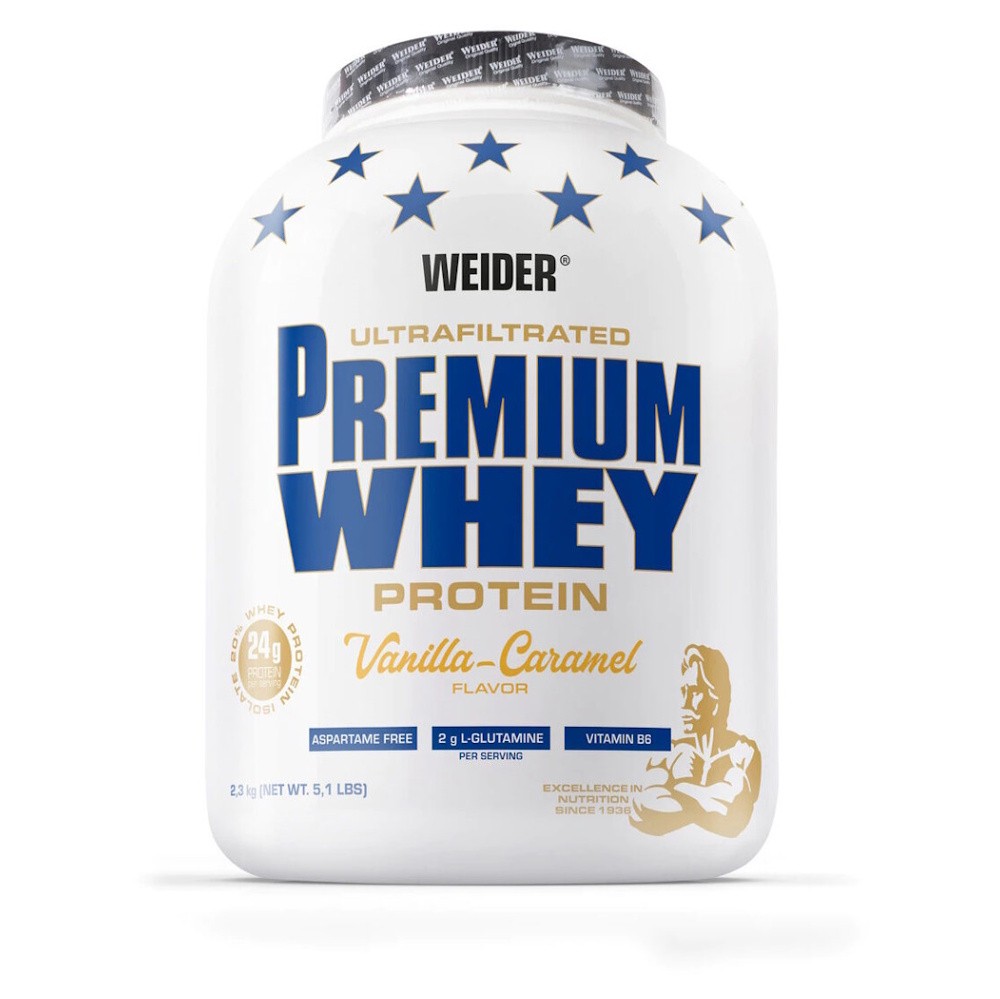 WEIDER Premium whey syrovátkový protein vanilka a karamel 2300 g