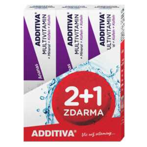 ADDITIVA sada multivitamin 2+1 ananas šumivé tablety 3 x 20ks