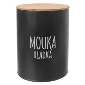 ORION Dóza Mouka hladká plech / bambus Black 1 kus